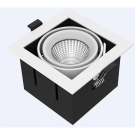 3A Lighting-10W Sq Single Adjustable Tri Colour Downlight- Led Grilled Light 1 head 